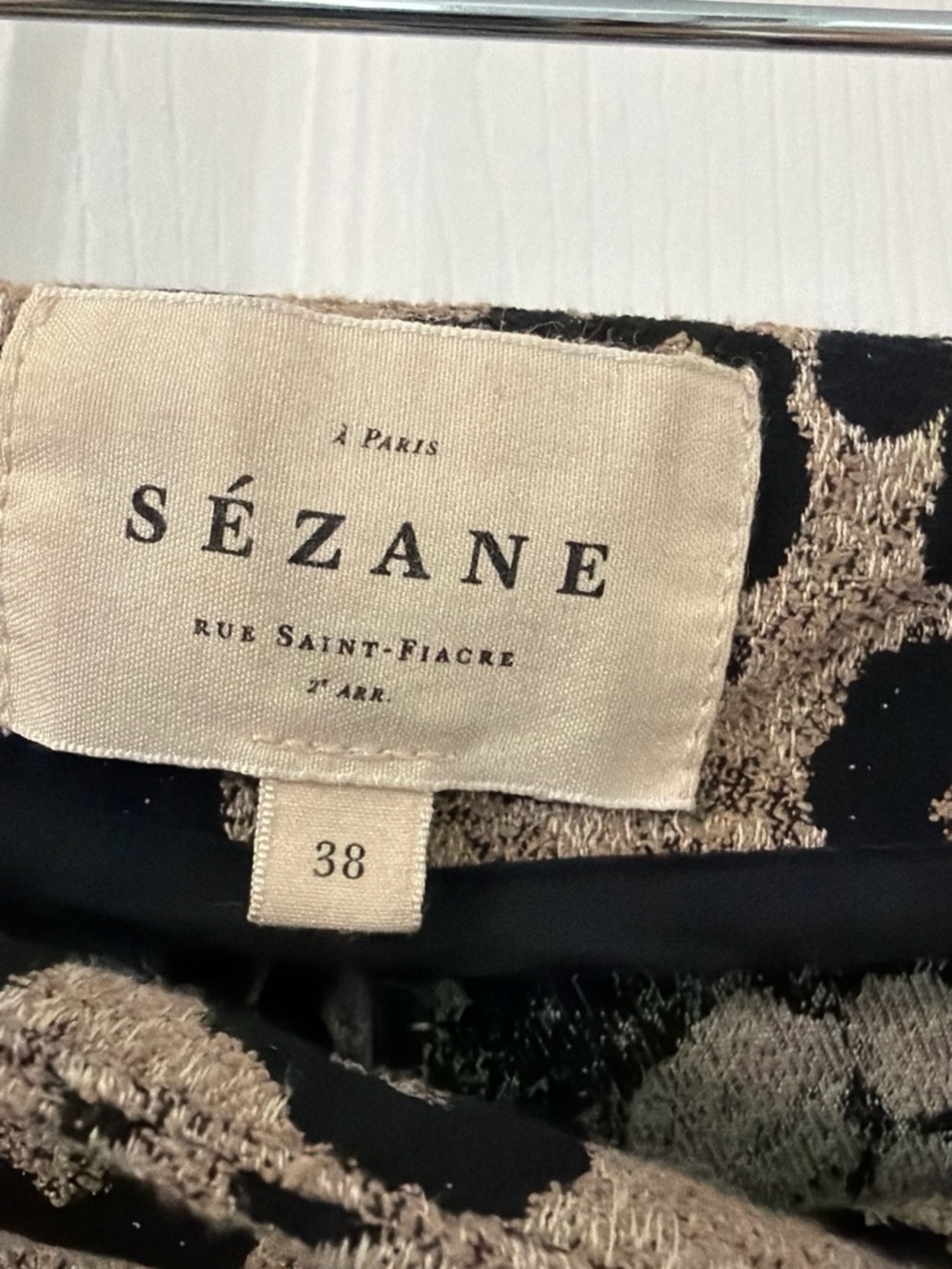 Sézane Ciara Leopard Jacquard Print Knit Pants - Beige & Black - Picture 4 of 5